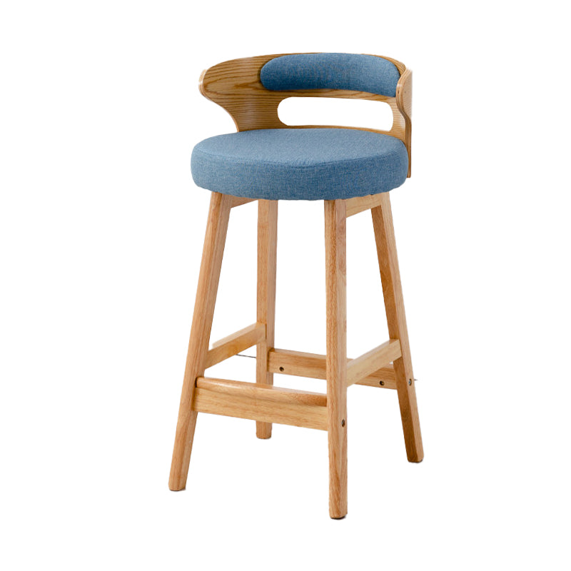 Contemporary Round Bar and Counter Stool Low Back Stool with 4 Legs