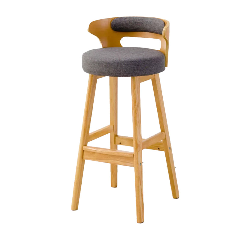 Contemporary Round Bar and Counter Stool Low Back Stool with 4 Legs