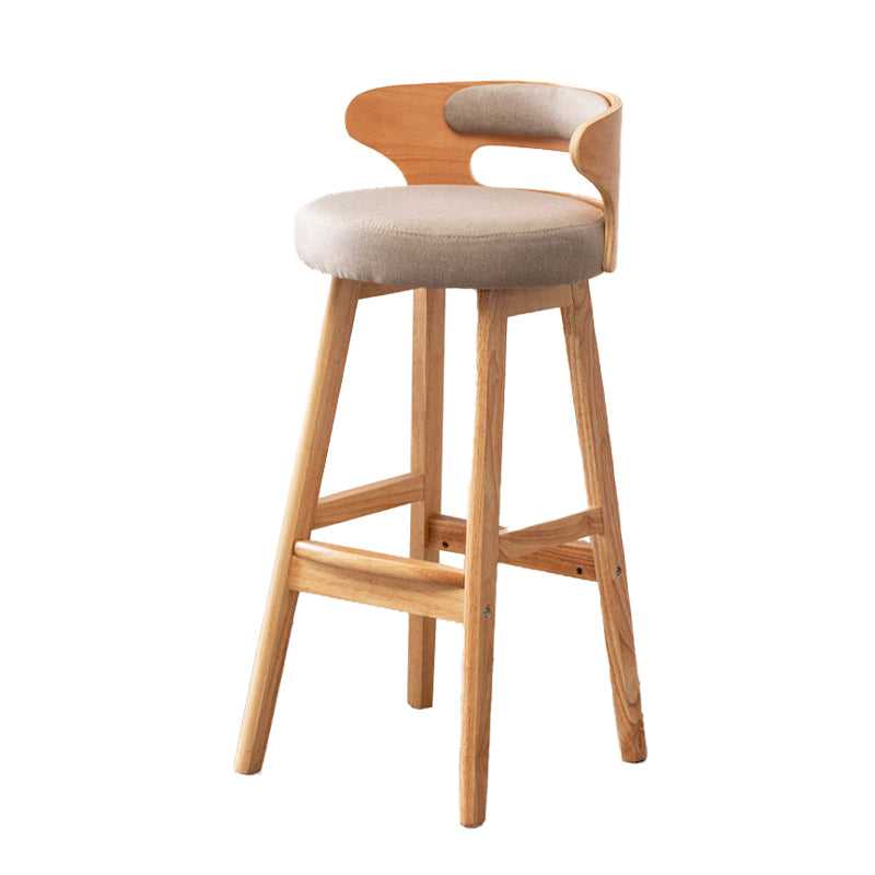 Contemporary Round Bar and Counter Stool Low Back Stool with 4 Legs