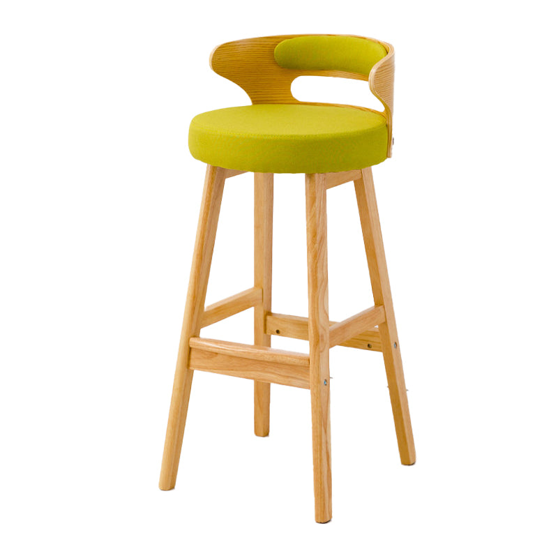 Contemporary Round Bar and Counter Stool Low Back Stool with 4 Legs