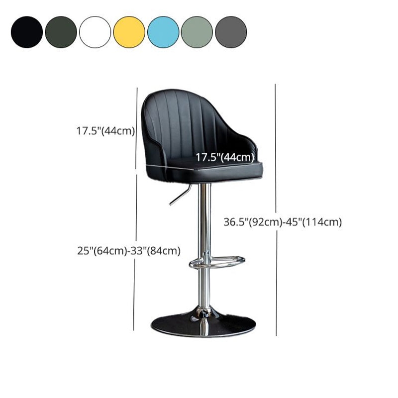 Metal Contemporary Kitchen Dining Room Arm Stool Adjustable Height Barstool