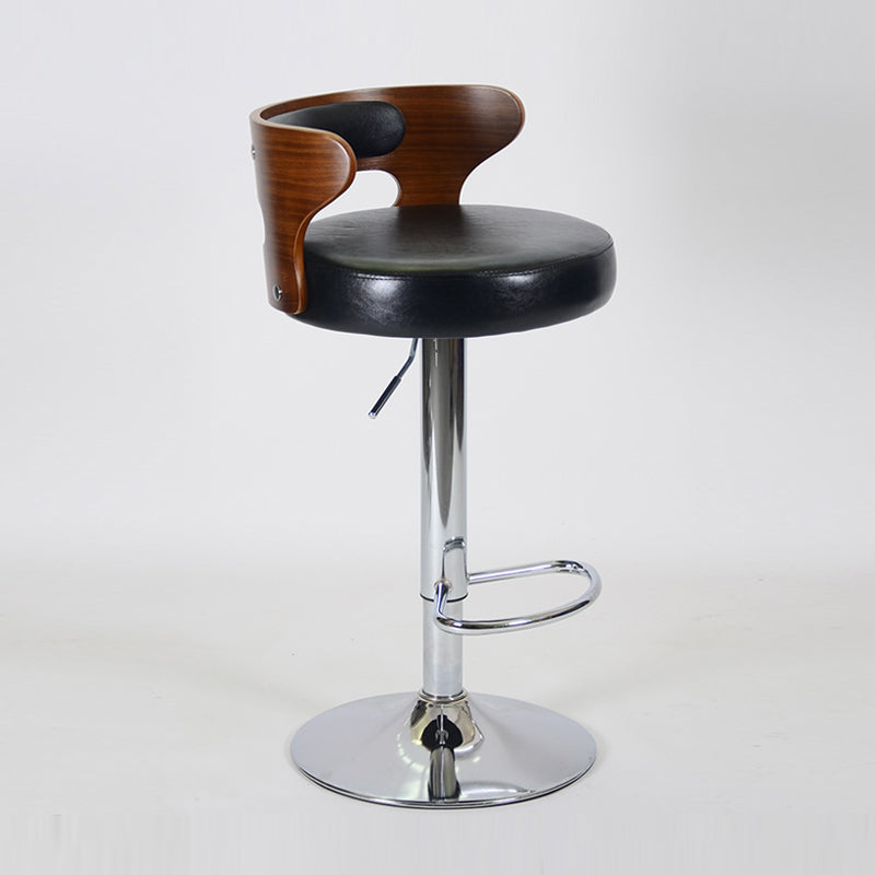 Contemporary Liftable Bar Stool Round Counter Bar Stool with Metal Legs