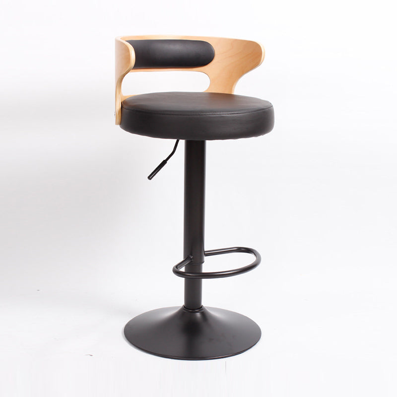 Contemporary Liftable Bar Stool Round Counter Bar Stool with Metal Legs