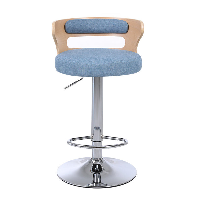 Contemporary Liftable Bar Stool Round Counter Bar Stool with Metal Legs