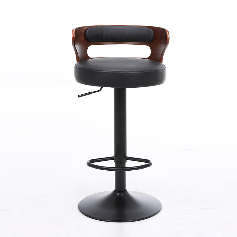 Contemporary Liftable Bar Stool Round Counter Bar Stool with Metal Legs