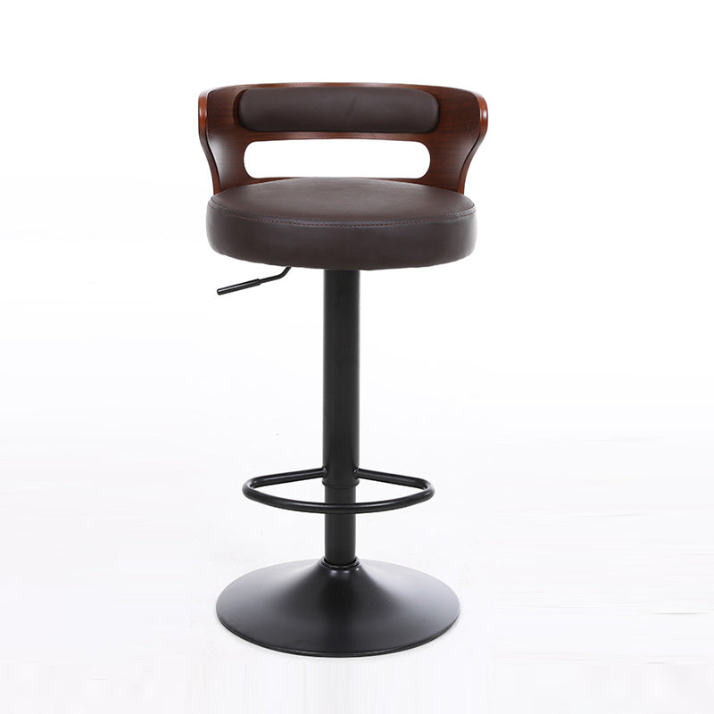 Contemporary Liftable Bar Stool Round Counter Bar Stool with Metal Legs