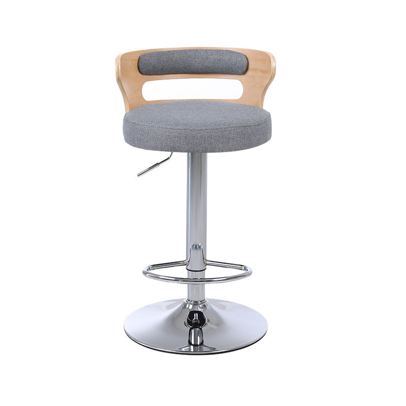 Contemporary Liftable Bar Stool Round Counter Bar Stool with Metal Legs