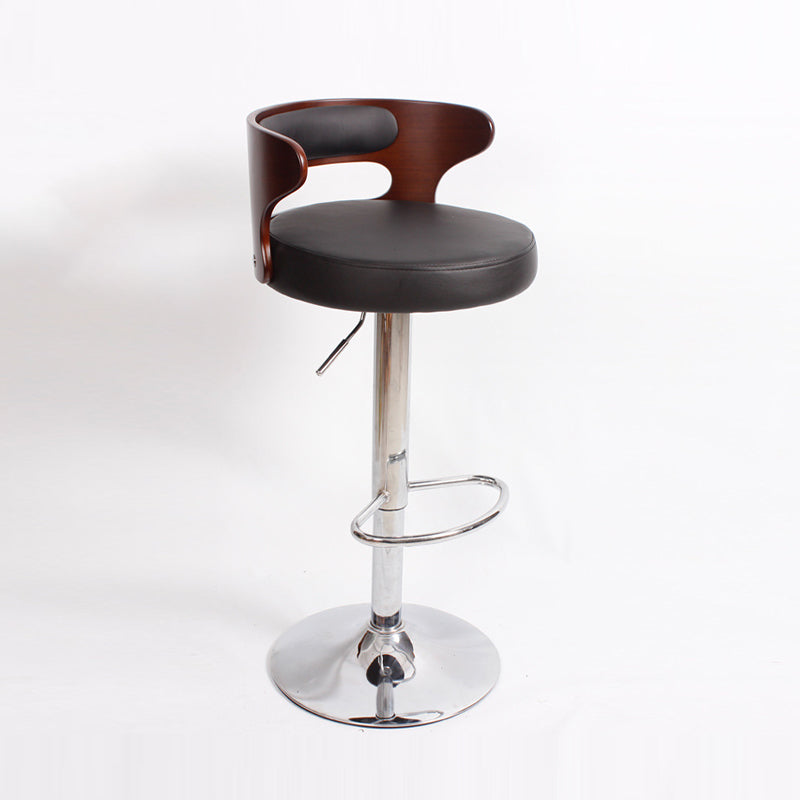 Contemporary Liftable Bar Stool Round Counter Bar Stool with Metal Legs