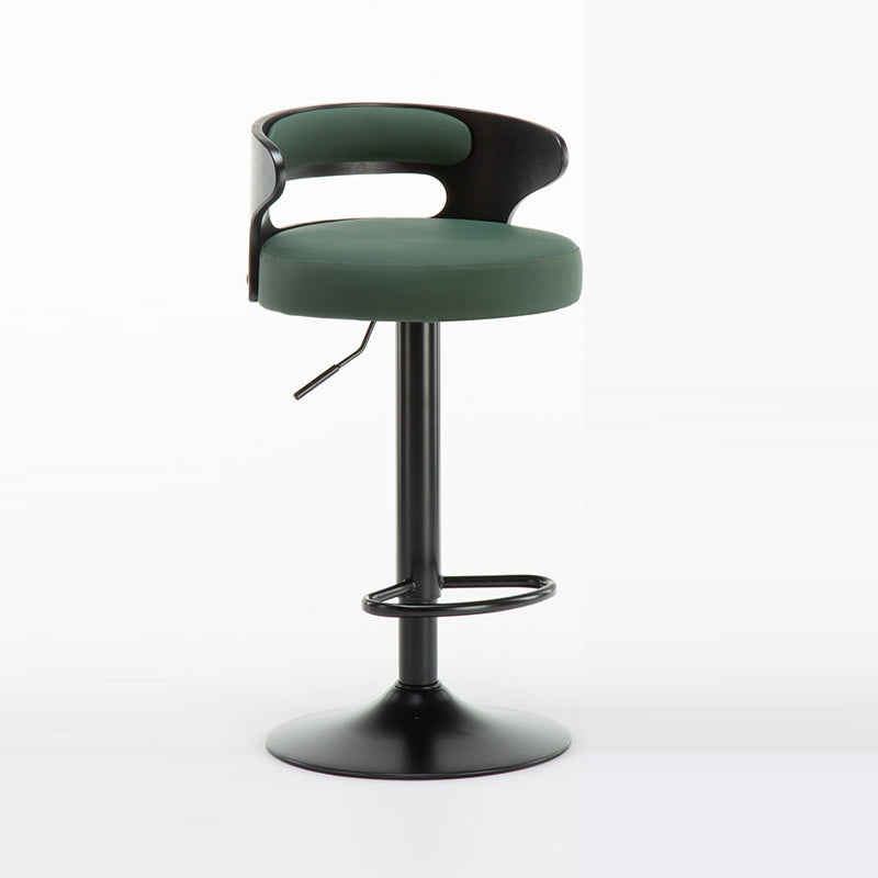 Contemporary Liftable Bar Stool Round Counter Bar Stool with Metal Legs