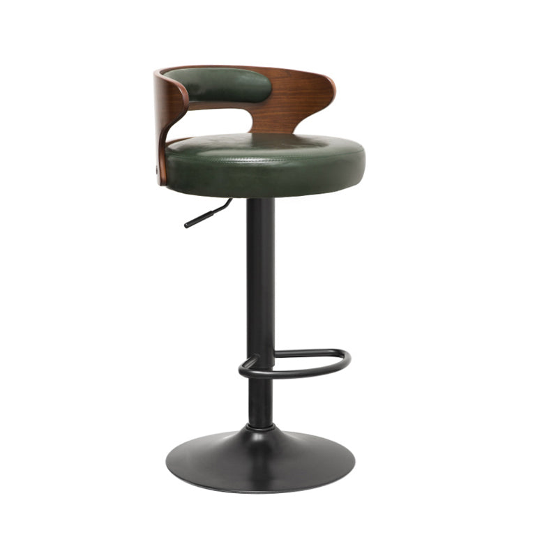 Contemporary Liftable Bar Stool Round Counter Bar Stool with Metal Legs