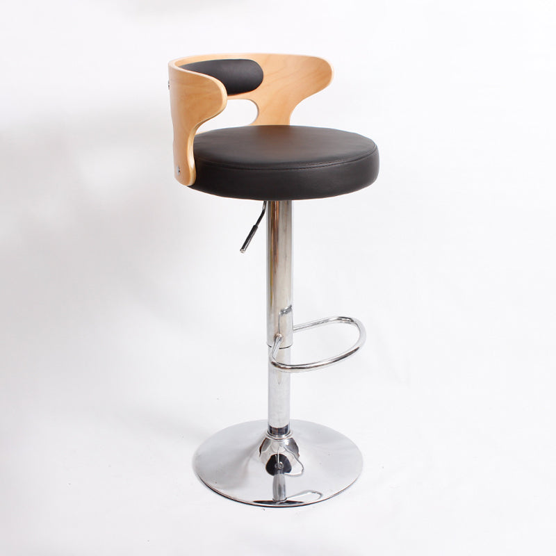 Contemporary Liftable Bar Stool Round Counter Bar Stool with Metal Legs