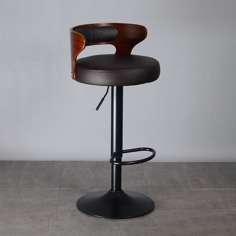 Contemporary Liftable Bar Stool Round Counter Bar Stool with Metal Legs