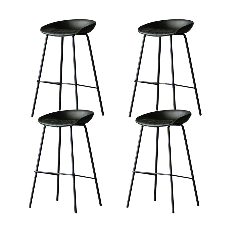 Metal Industrial Dining Room Armless Stool Low Back Bar Stool