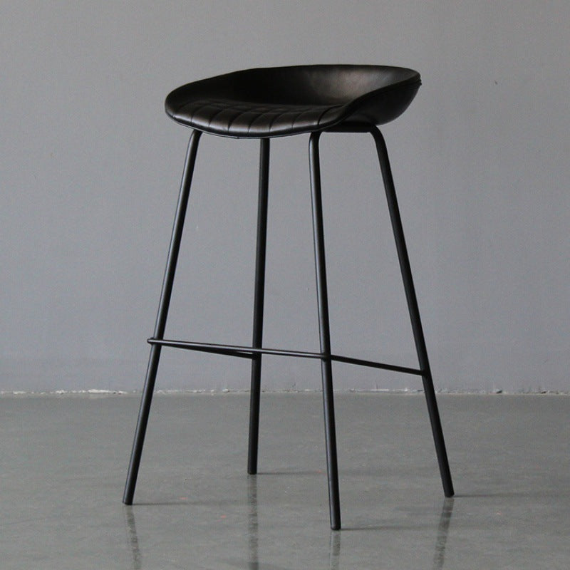 Metal Industrial Dining Room Armless Stool Low Back Bar Stool