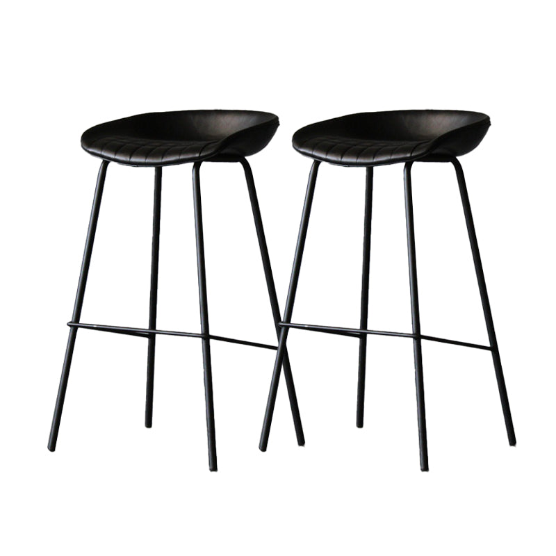 Metal Industrial Dining Room Armless Stool Low Back Bar Stool