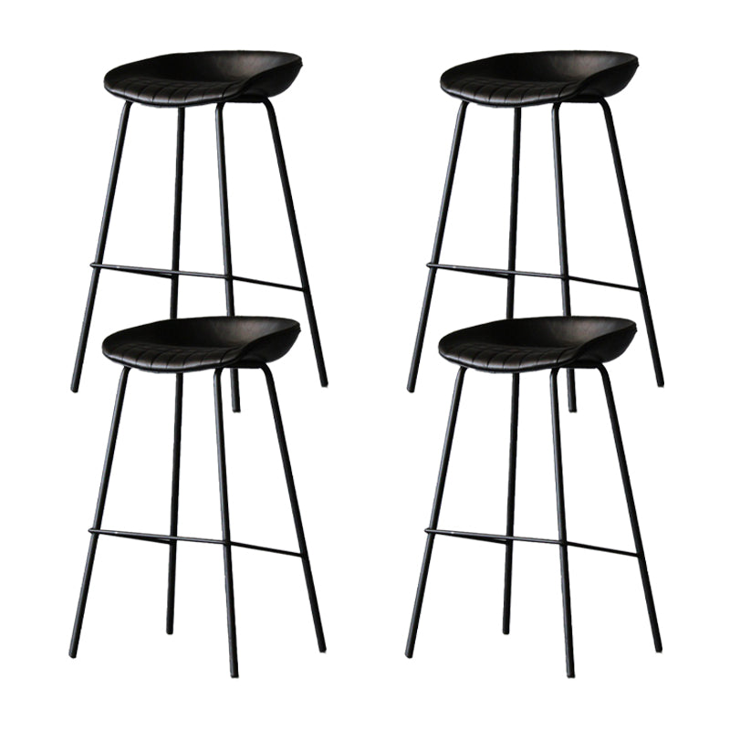 Metal Industrial Dining Room Armless Stool Low Back Bar Stool