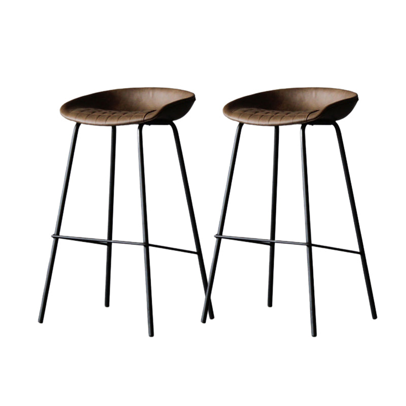 Metal Industrial Dining Room Armless Stool Low Back Bar Stool