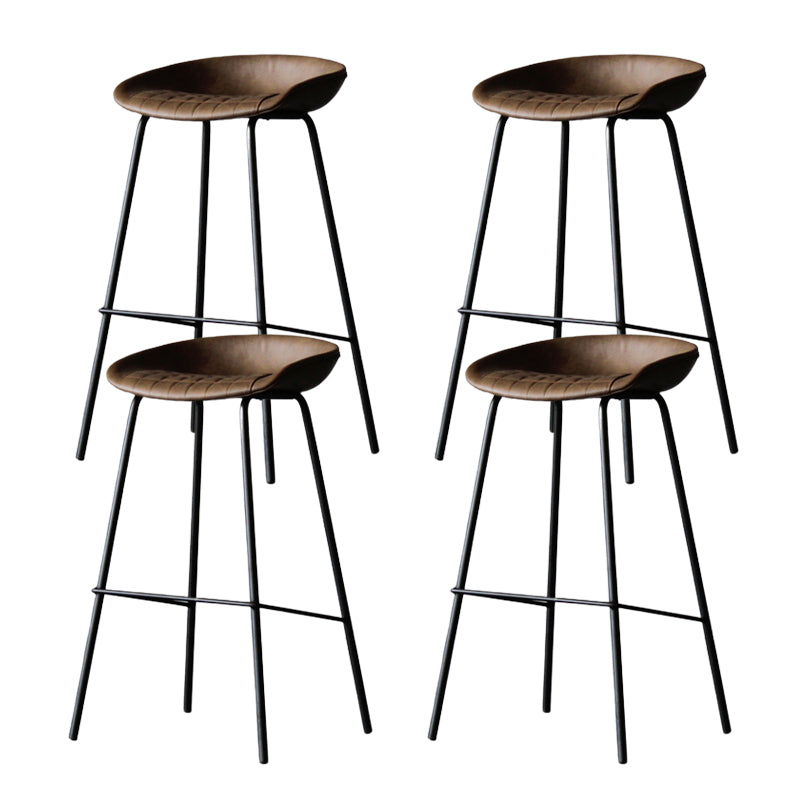 Metal Industrial Dining Room Armless Stool Low Back Bar Stool