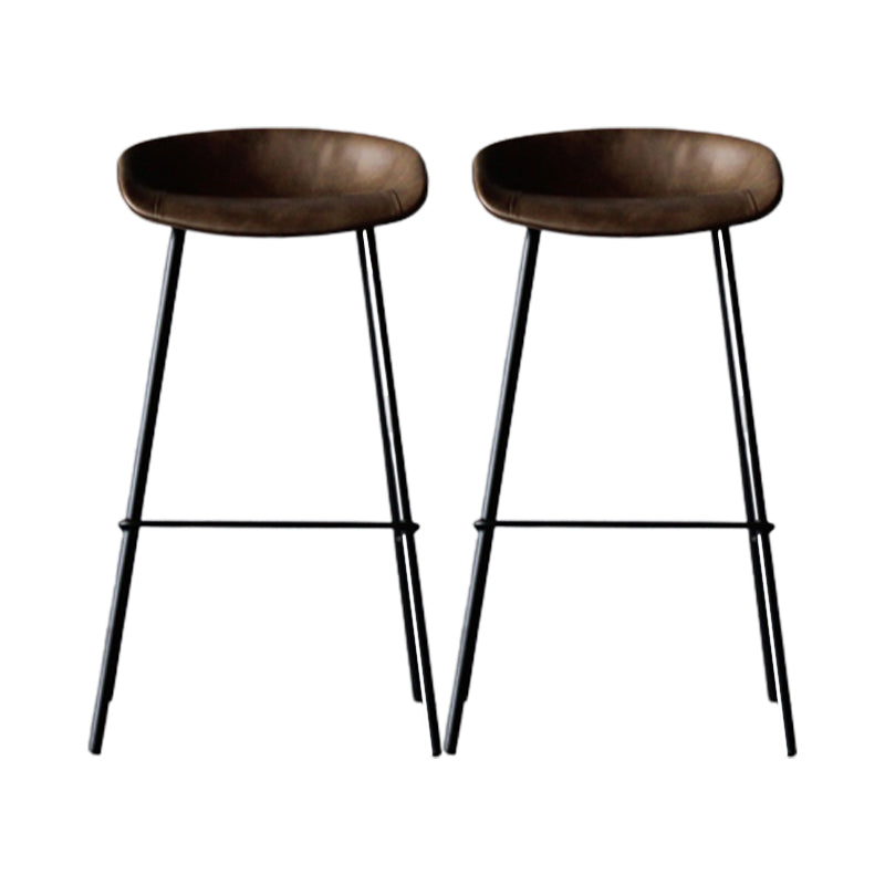 Metal Industrial Dining Room Armless Stool Low Back Bar Stool