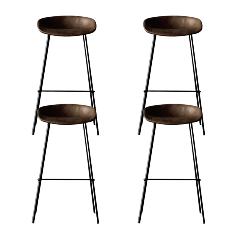 Metal Industrial Dining Room Armless Stool Low Back Bar Stool