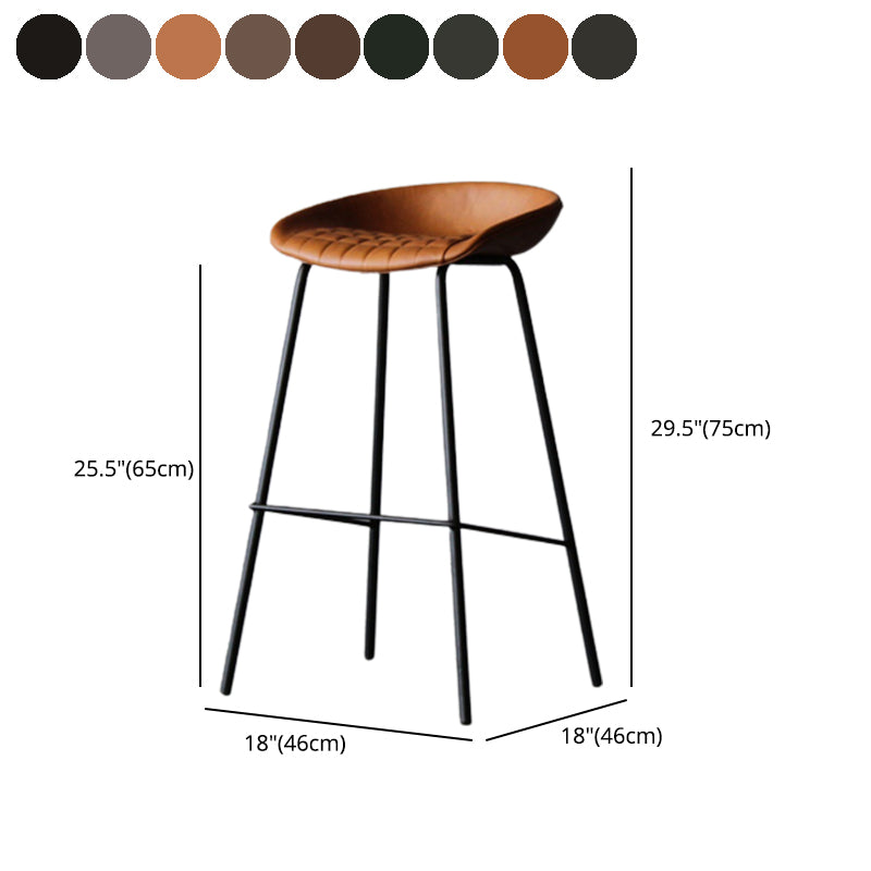 Metal Industrial Dining Room Armless Stool Low Back Bar Stool