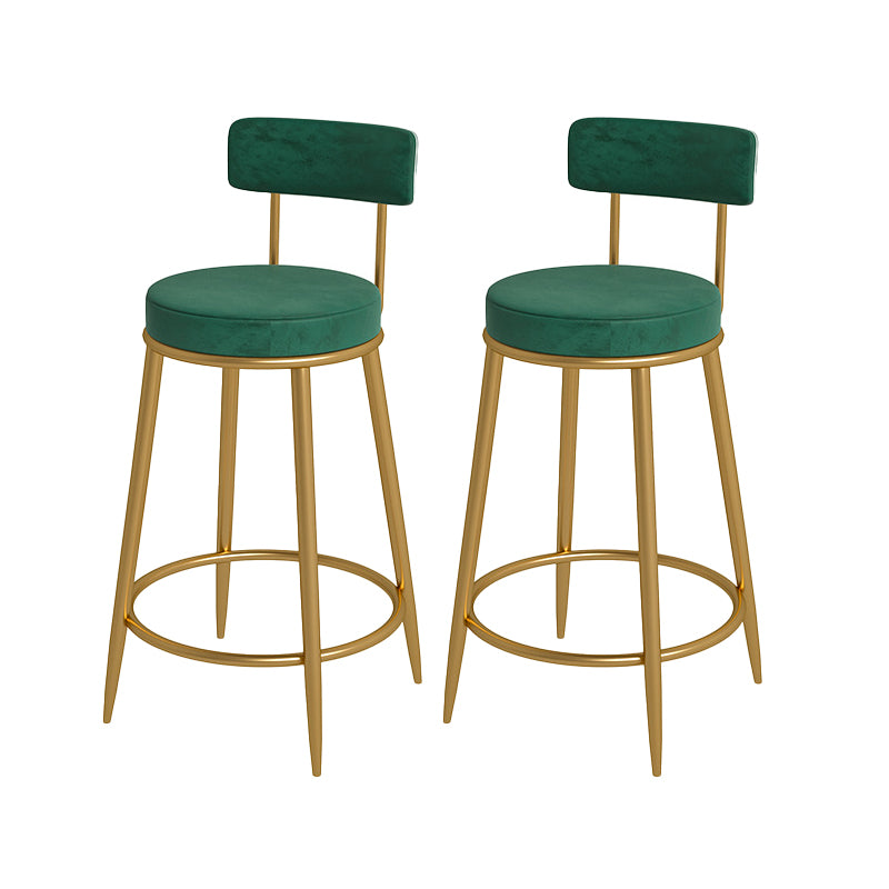 Nordic Low Back Bar Stool Round Counter Bar Stool with Metal Legs