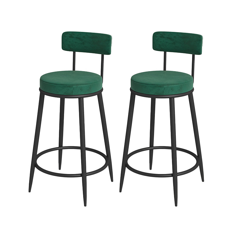 Nordic Low Back Bar Stool Round Counter Bar Stool with Metal Legs