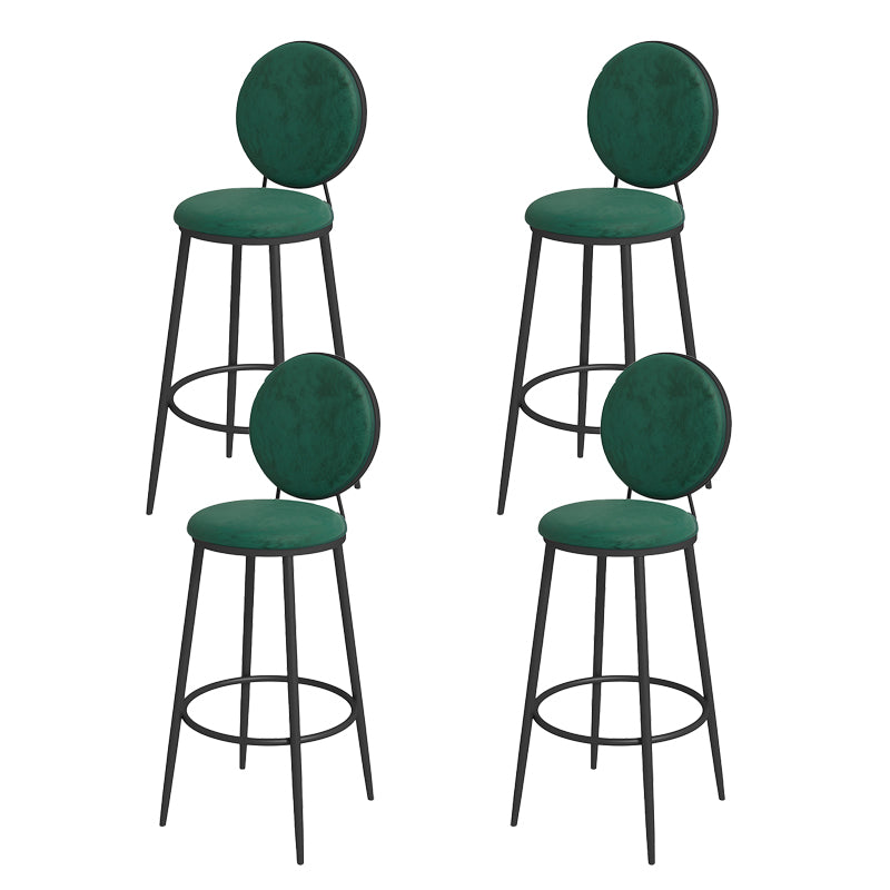Nordic Low Back Bar Stool Round Counter Bar Stool with Metal Legs