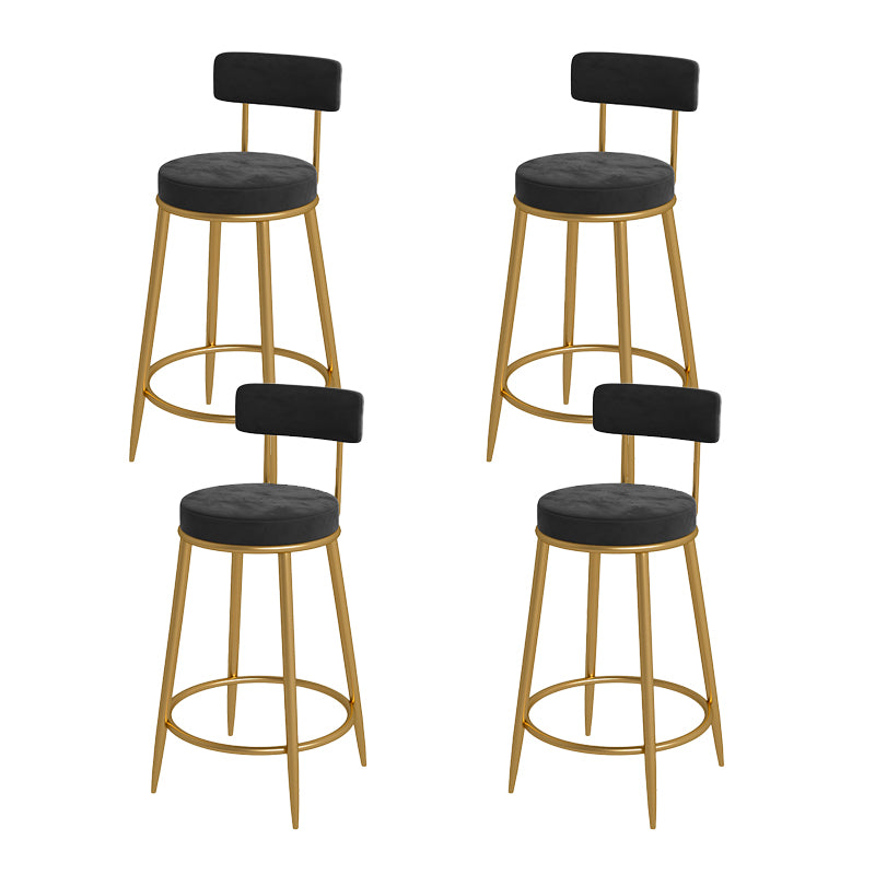 Nordic Low Back Bar Stool Round Counter Bar Stool with Metal Legs