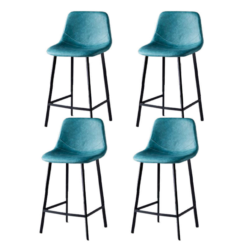 Scandinavian Restaurant Leather Stool Matte Finish Footrest Barstool