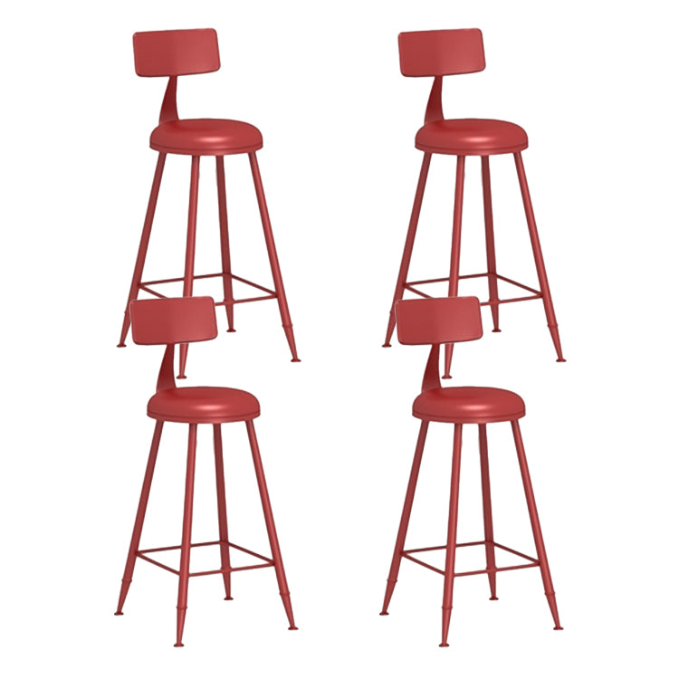 Contemporary Style Low Back Bar-stool Round Counter Bar Stool with Metal Legs