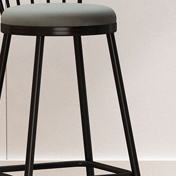 Leather Matte Finish Bristol Stool Low Back Footrest Barstool