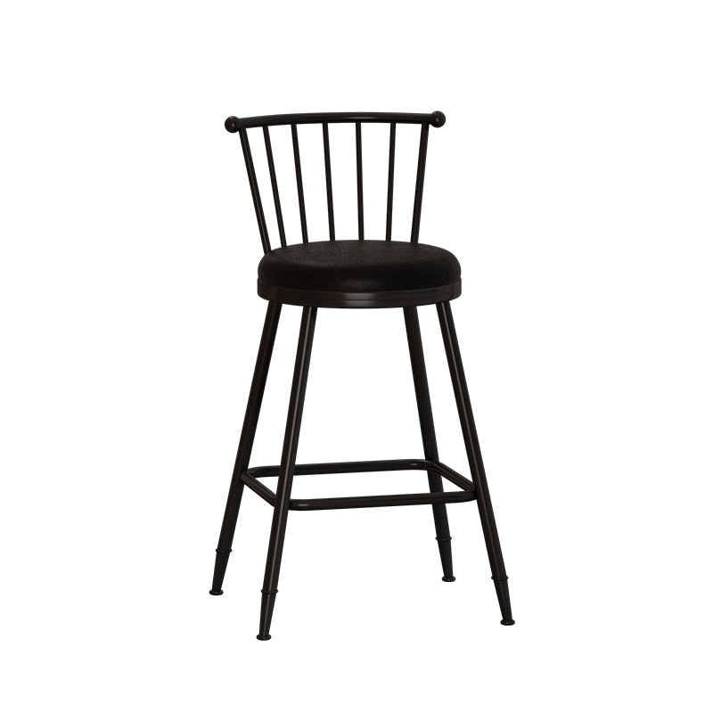 Leather Matte Finish Bristol Stool Low Back Footrest Barstool