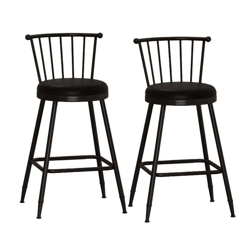 Leather Matte Finish Bristol Stool Low Back Footrest Barstool