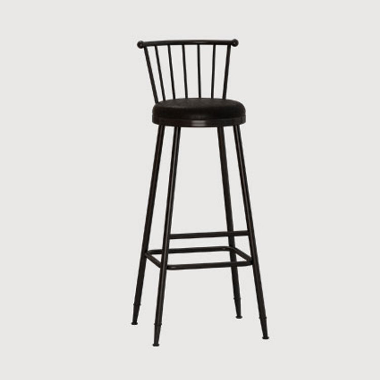 Leather Matte Finish Bristol Stool Low Back Footrest Barstool