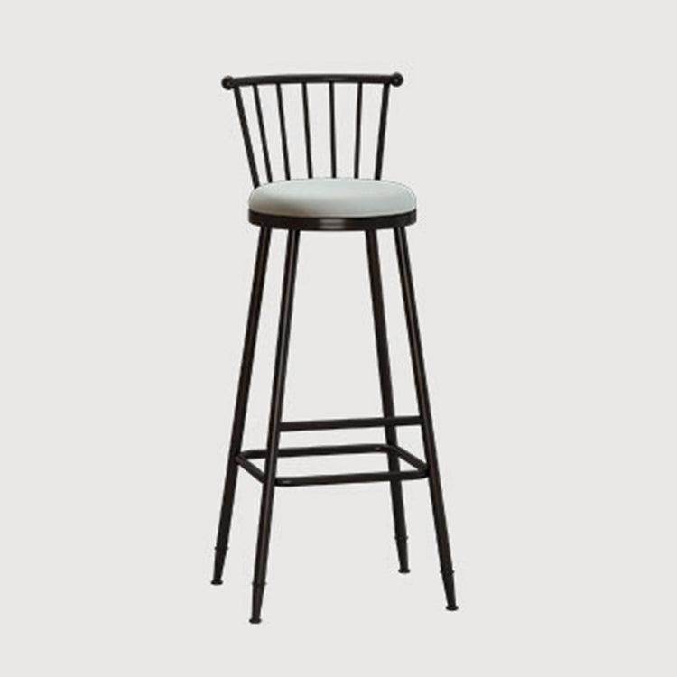 Leather Matte Finish Bristol Stool Low Back Footrest Barstool