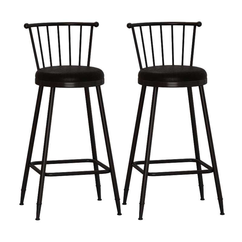 Leather Matte Finish Bristol Stool Low Back Footrest Barstool