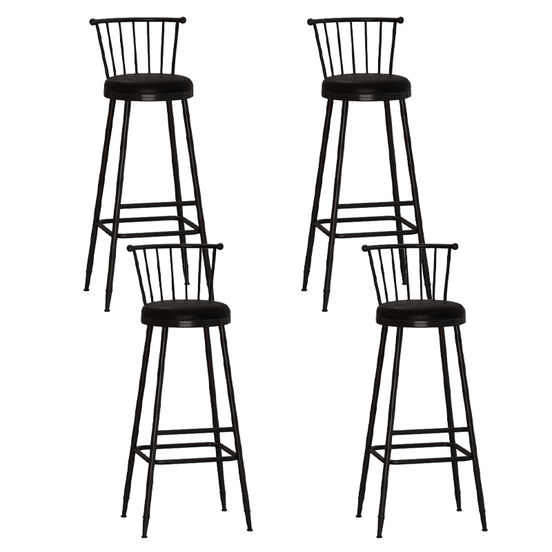 Leather Matte Finish Bristol Stool Low Back Footrest Barstool