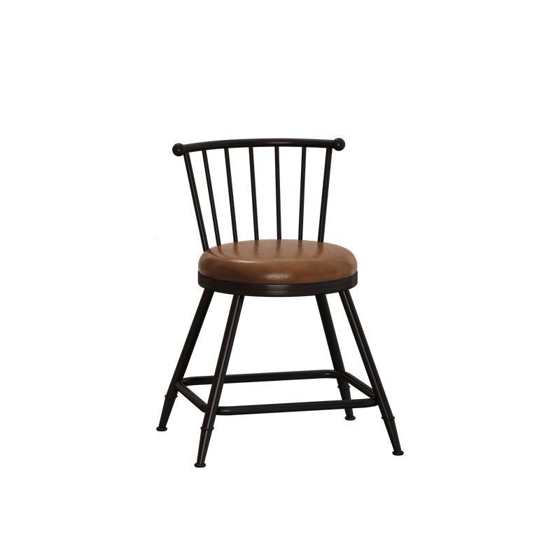 Leather Matte Finish Bristol Stool Low Back Footrest Barstool