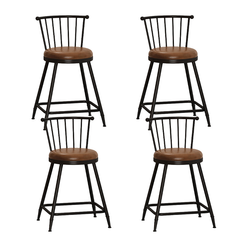 Leather Matte Finish Bristol Stool Low Back Footrest Barstool