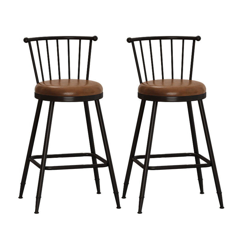 Leather Matte Finish Bristol Stool Low Back Footrest Barstool