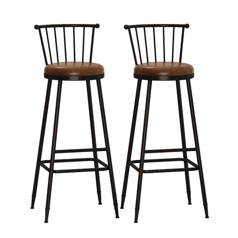 Leather Matte Finish Bristol Stool Low Back Footrest Barstool