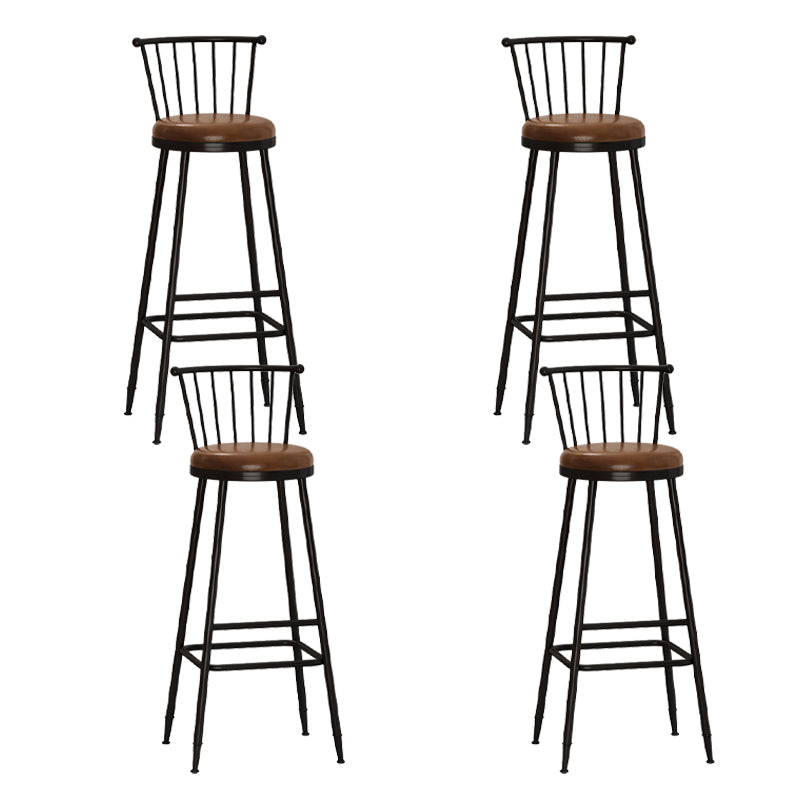 Leather Matte Finish Bristol Stool Low Back Footrest Barstool