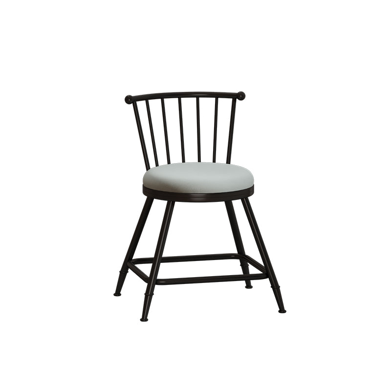 Leather Matte Finish Bristol Stool Low Back Footrest Barstool