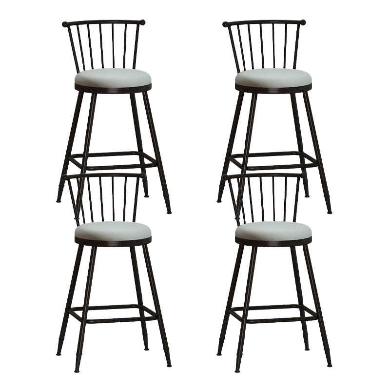 Leather Matte Finish Bristol Stool Low Back Footrest Barstool