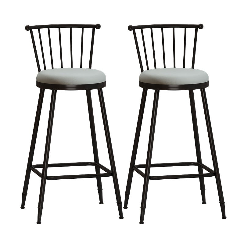 Leather Matte Finish Bristol Stool Low Back Footrest Barstool