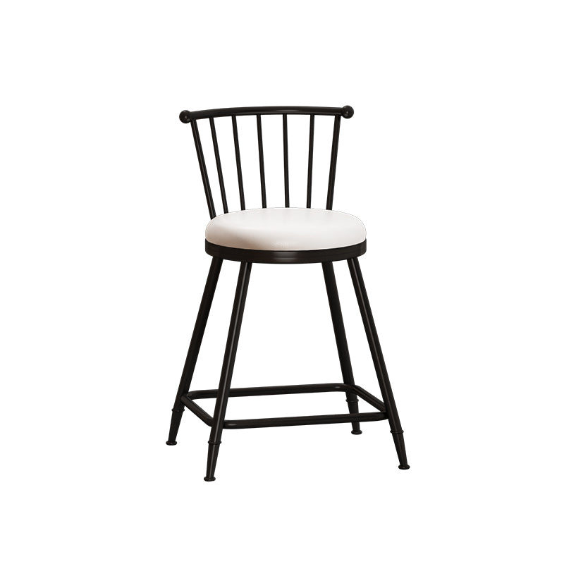 Leather Matte Finish Bristol Stool Low Back Footrest Barstool