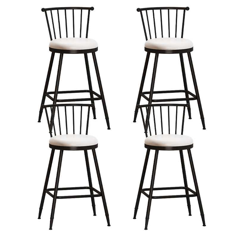 Leather Matte Finish Bristol Stool Low Back Footrest Barstool