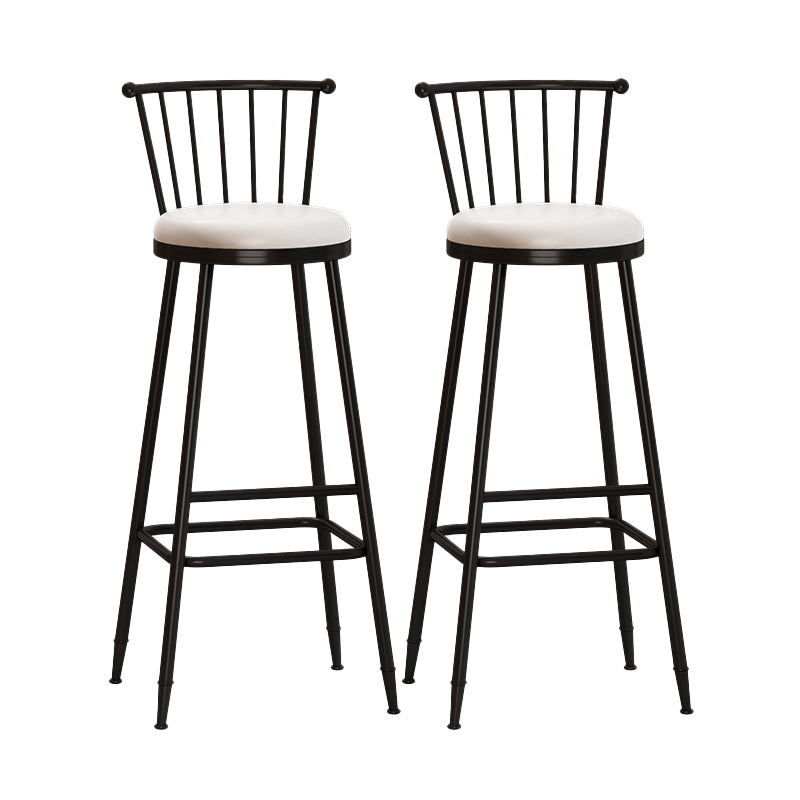 Leather Matte Finish Bristol Stool Low Back Footrest Barstool