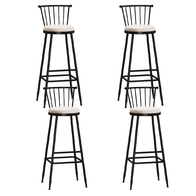 Leather Matte Finish Bristol Stool Low Back Footrest Barstool